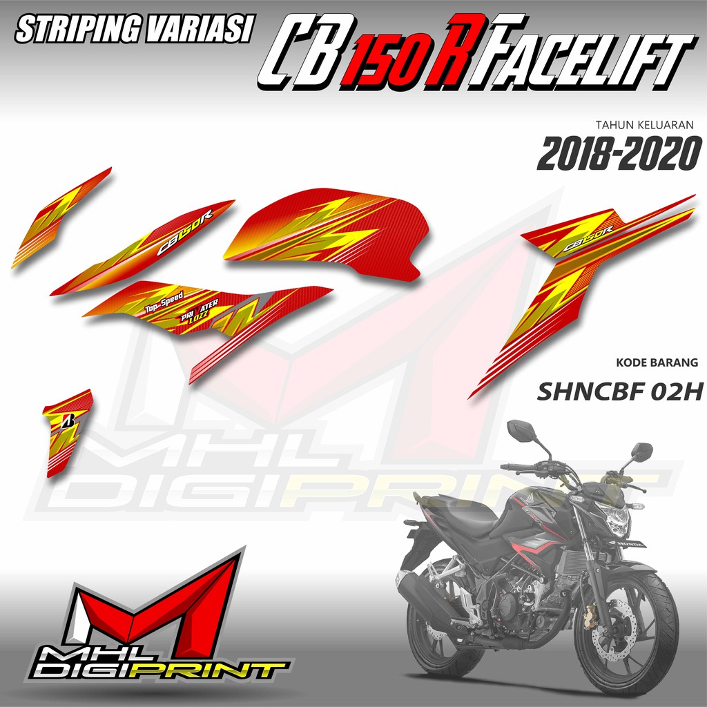 STRIPING VARIASI NEW CB 150R FACELIFT - STIKER NEW CB 150R - SHNCBF 02