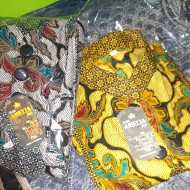 Blus Kombi Daun Lawasan Batik Wanita Atasan Cewek Modern Premium Katun Kancing Depan Motif Warna