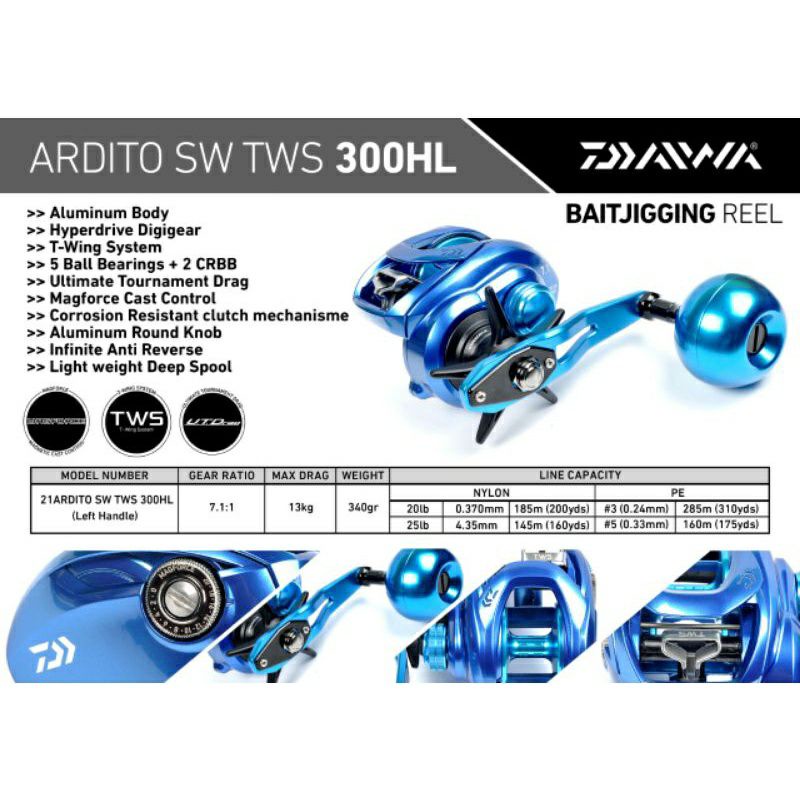 Reel Daiwa ARDITO SW 300HL|BAITJIGGING|Casting|Jigging