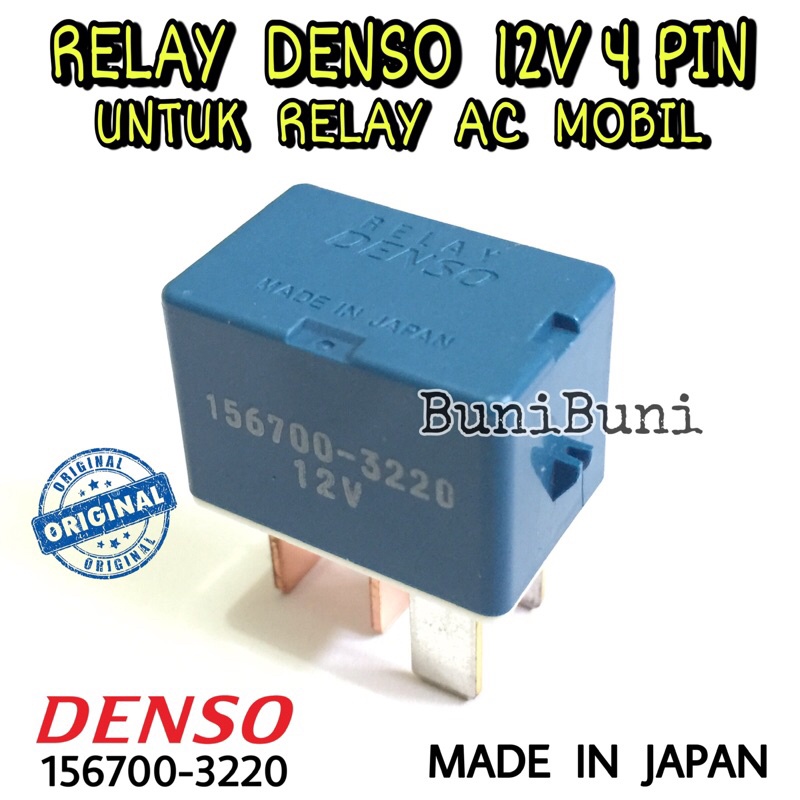 Relay DENSO Komplit Socket Relay Untuk AC Mobil 12 Volt Universal