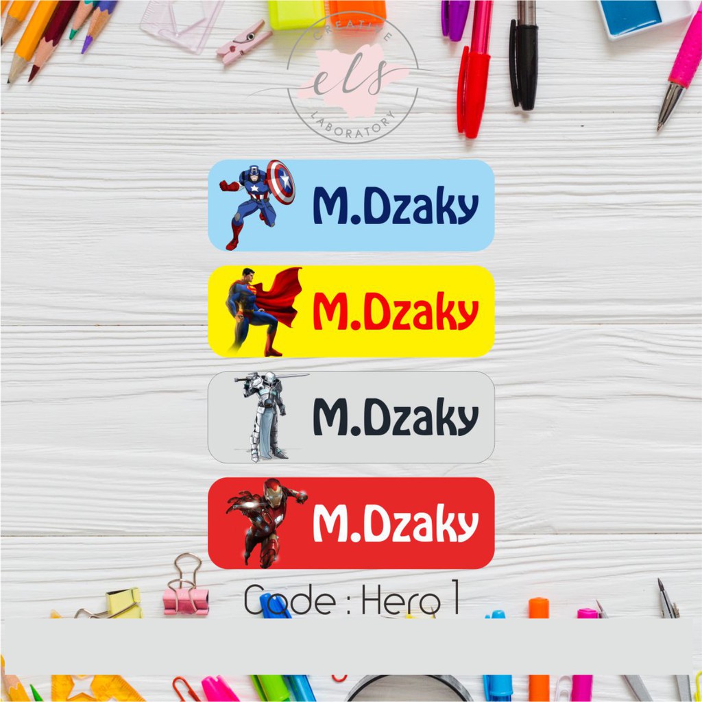 

stiker label nama custom waterproof anti air