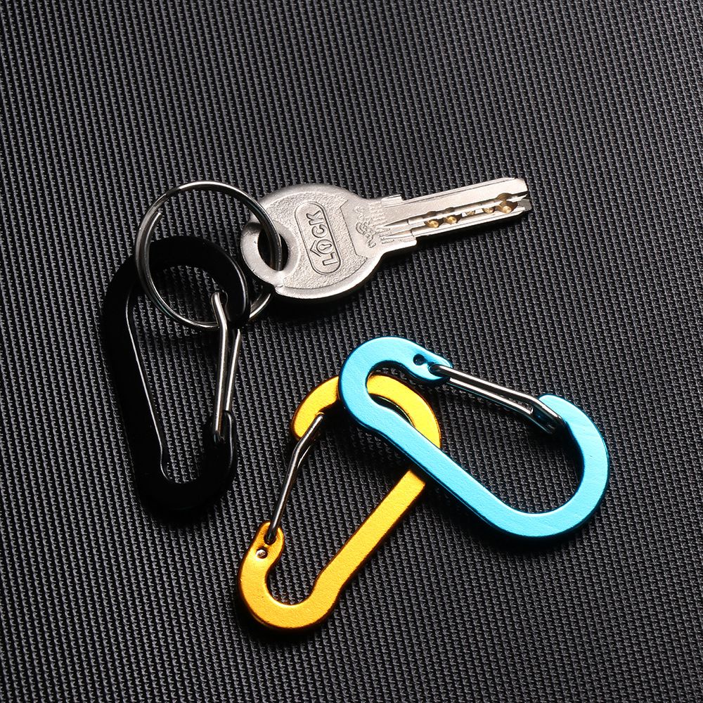 REBUY Durable Carabiner Camping Spring Buckle Keychain Hook 5Pcs S-shape Aluminium Alloy Outdoor Fishing Snap Clip/Multicolor