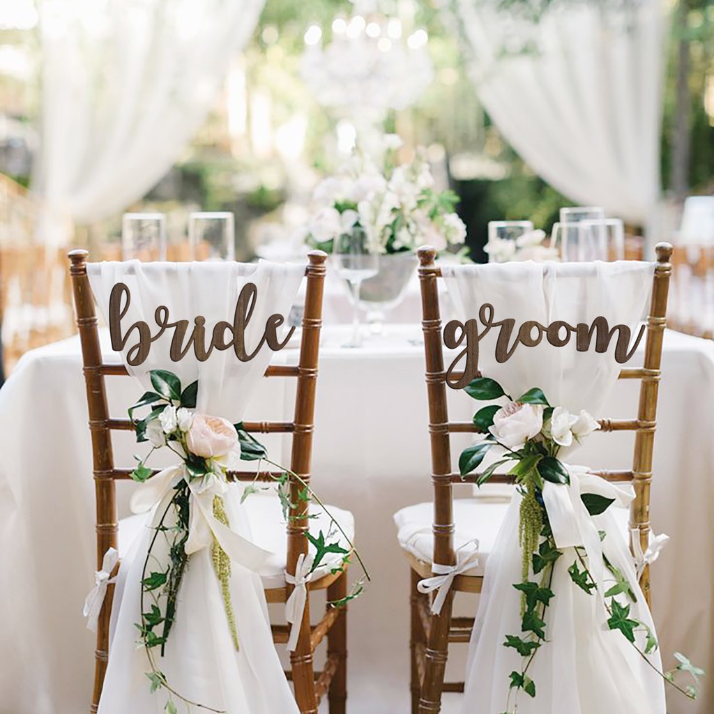 Bride Groom Wedding Chair Sign Shopee Indonesia