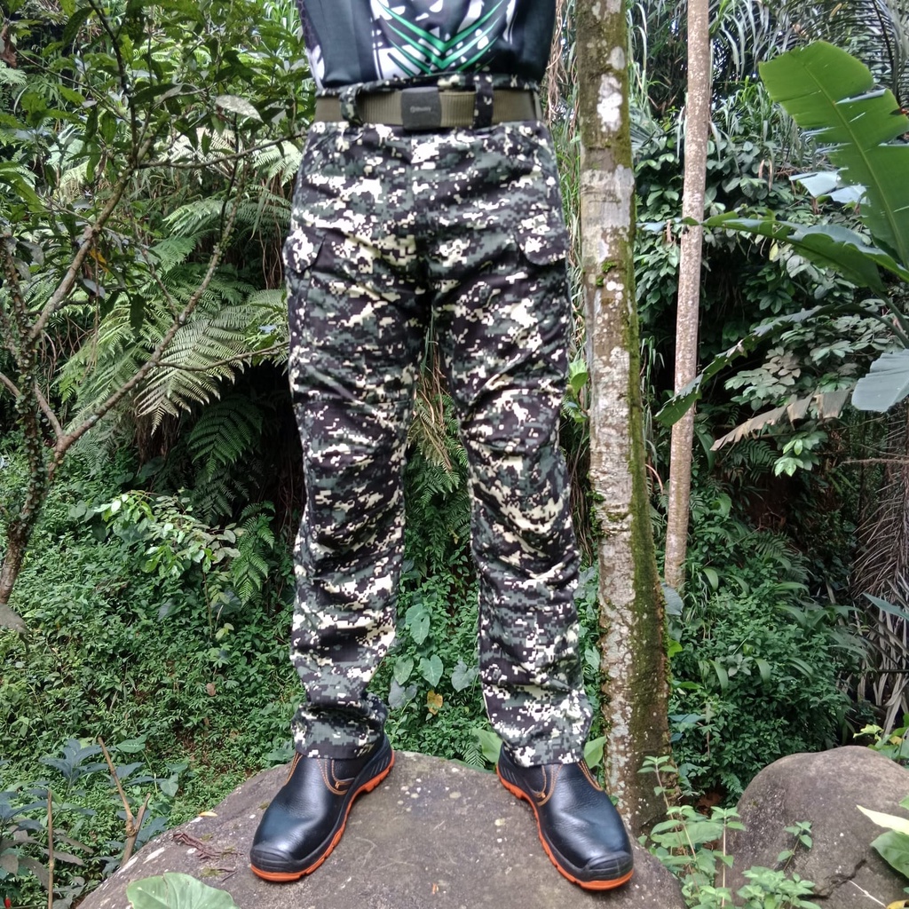 TERBARU Size 28-42 Celana Panjang Blackhawk Loreng Digital Abu Tactical Outdoor Trendy Murah Berkualitas