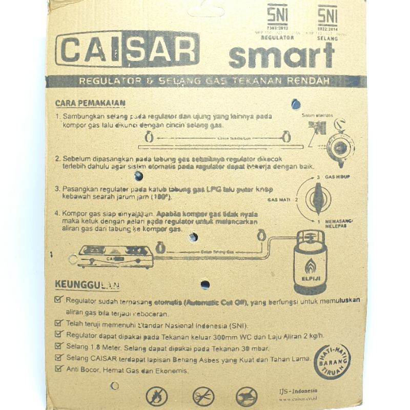 Caisar SMART Paket Regulator Meter + Selang Aluminium SNI