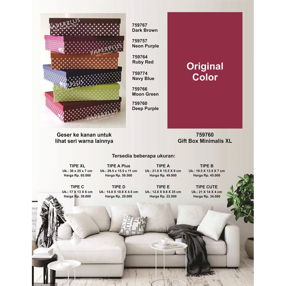 

Kotak kado/Kotak Hadiah/Gift Box Minimalis XL_Polkadot Spectra Deep Purple