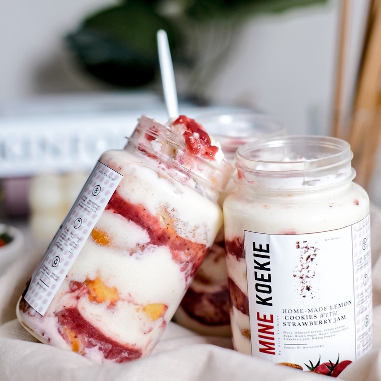 

Homemade Lemon Cookies and Strawberry Jam by Mine Koekie - Cookies in Jar (Hampers Kue)