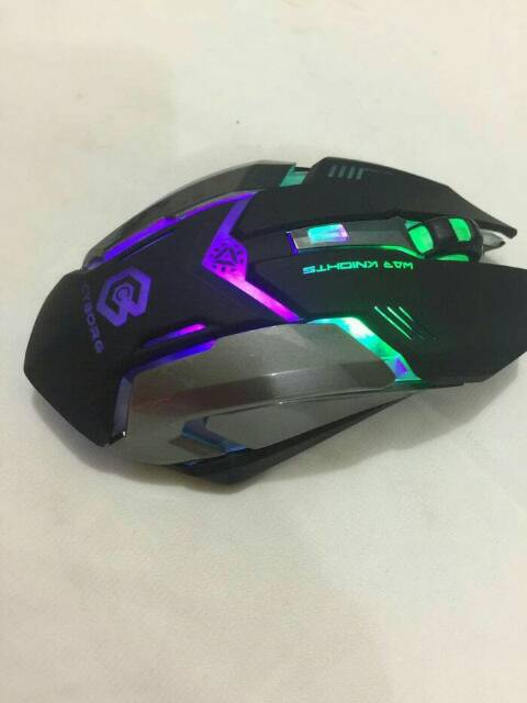 Mouse gaming wireless rechargeable mouse cyborg c1 pakai cas charger wireless