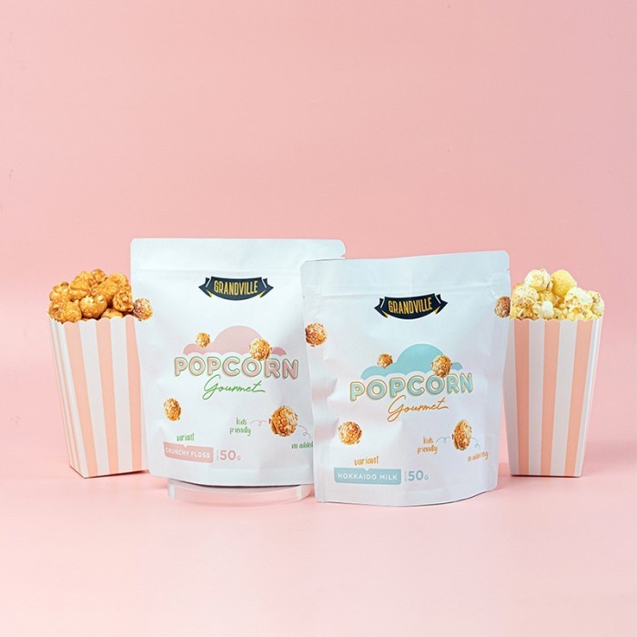 

GRANDVILLE Popcorn Gourment Hokkaido Milk Crunchy Floss Snack Anak Enak Murah Grosir