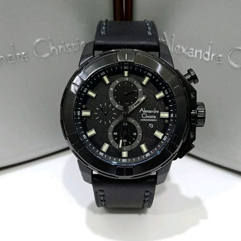 Jam Tangan Alexandre Christie AC 6588 Pria / AC6588 MC Full Black Original