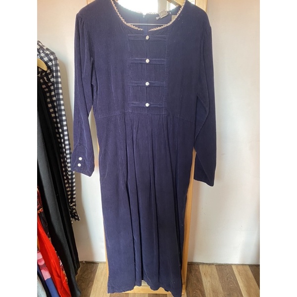 dress/gamis corduroy navy