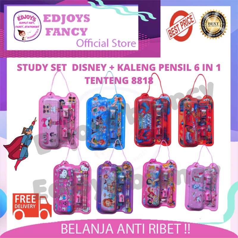 

Study set stationery set paket alat tulis anak sekolah lengkap mika bag kaleng pensil aesthetic karakter Cars Spiderman Princess Frozen LoL Hello kitty Sofia Unicorn 8818