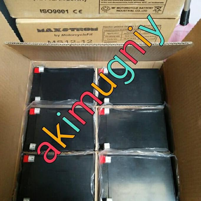 Aki Baterai Kering Vrla Mf 12Ah 12V Sepeda Listrik Mainan Ups Gs Yuasa Terbaru