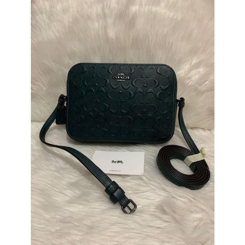 （grab）5897 coach Women Mini Camera Bag In Signature Canvas With Embossed shoulder bag