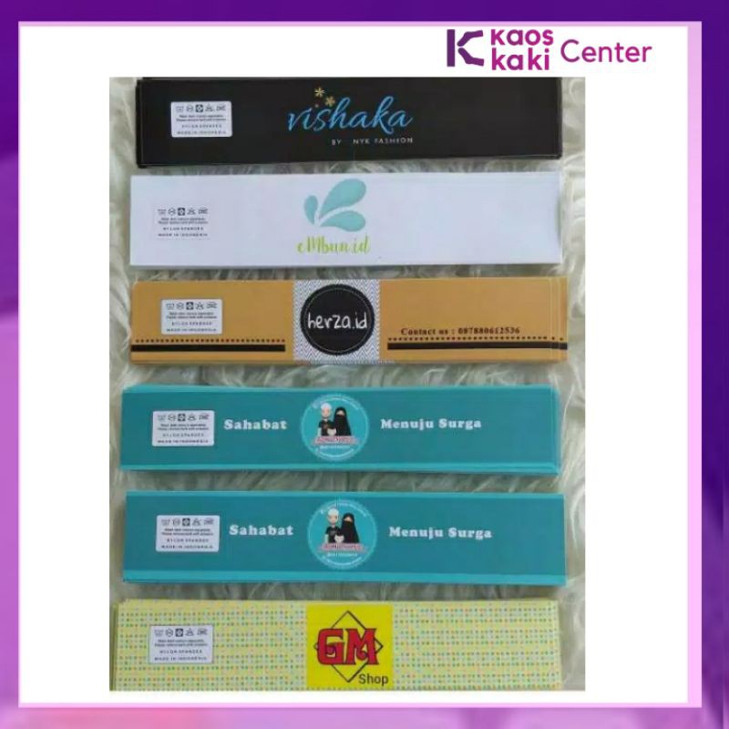 

[ Min Cetak 300 pcs ] Label Roll Hijab Kaos Kaki Kertas Label Nama Hang Tag Aksesoris Souvenir