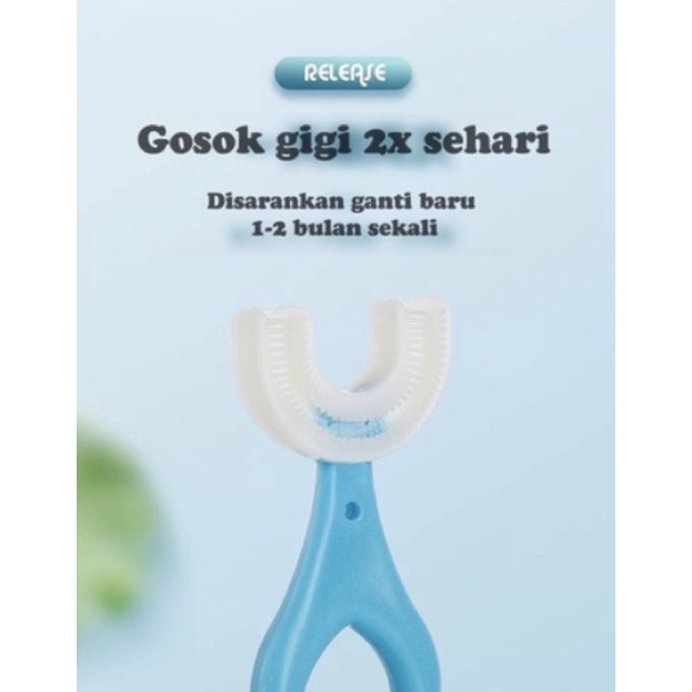 Sikat gigi bayi bentuk U sikat gigi anak bahan silikon baby tootbrush