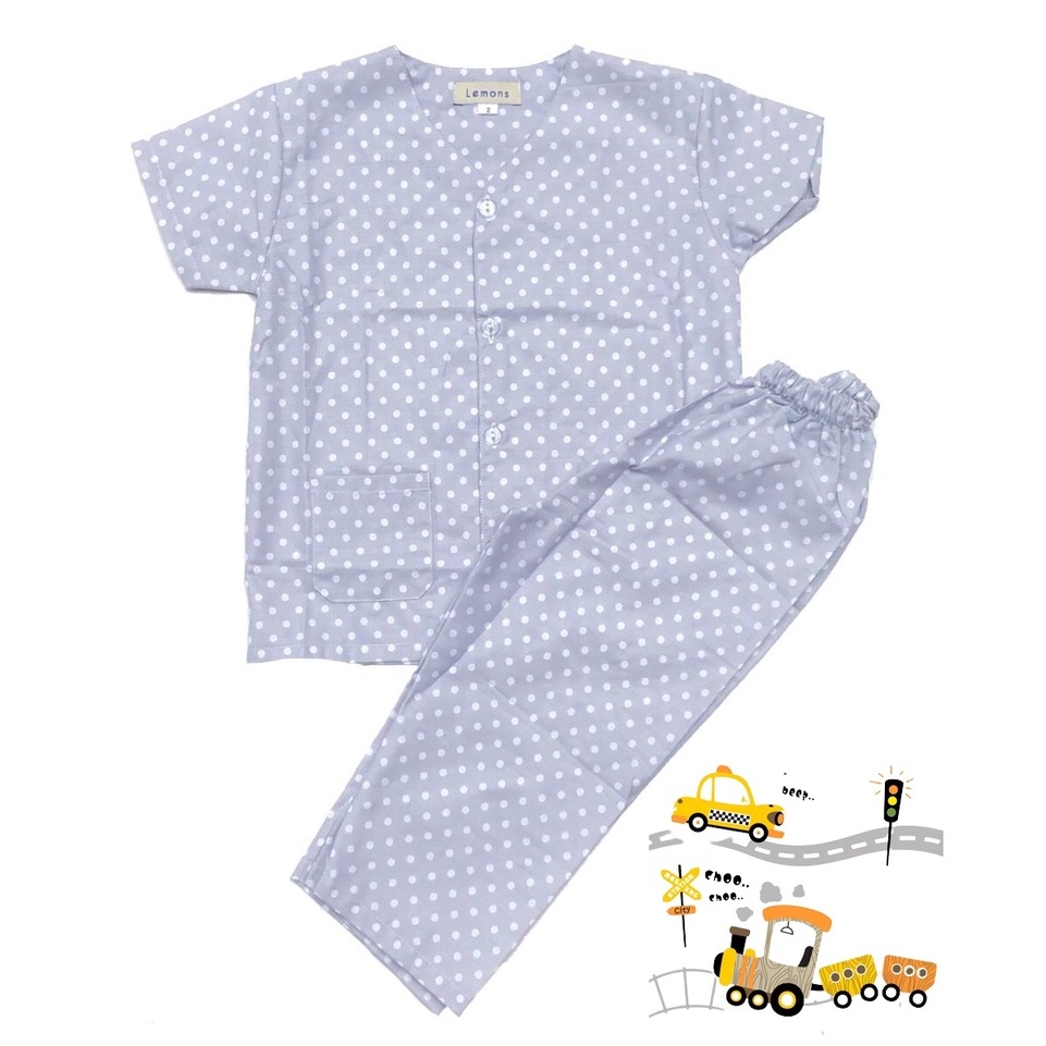 Lemons Piyama Anak Laki Laki Usia 1-12 Tahun Katun Cute Hangout