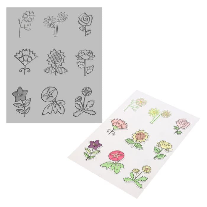 Clear Stamp (Stempel Transparan/Bening) - Flower Cartoon Pattern