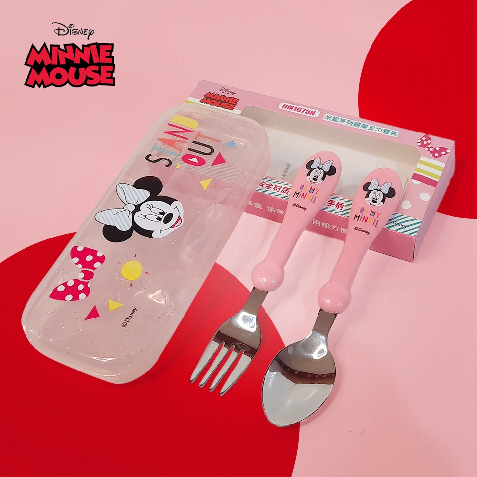 ORIGINAL DISNEY Mickey Minnie Baby spoon fork set HM1675