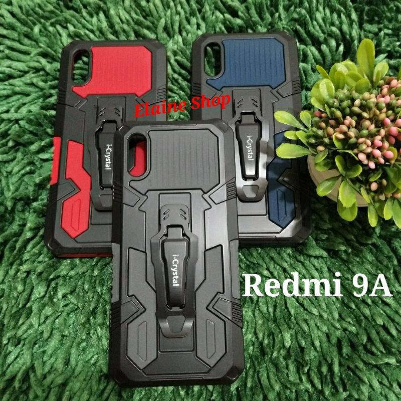 XIAOMI REDMI 9C Redmi 9A Case iron Transformer Armor Case Robot Standing - HItam