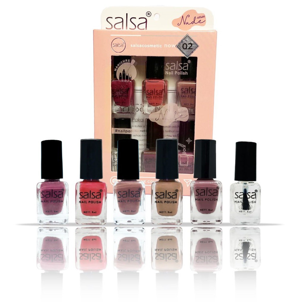 Salsa Nail Polish (Ecer) Nude Series 01  Nude 02 Matte Set A Glossy Set B Cat kuku (KIM)