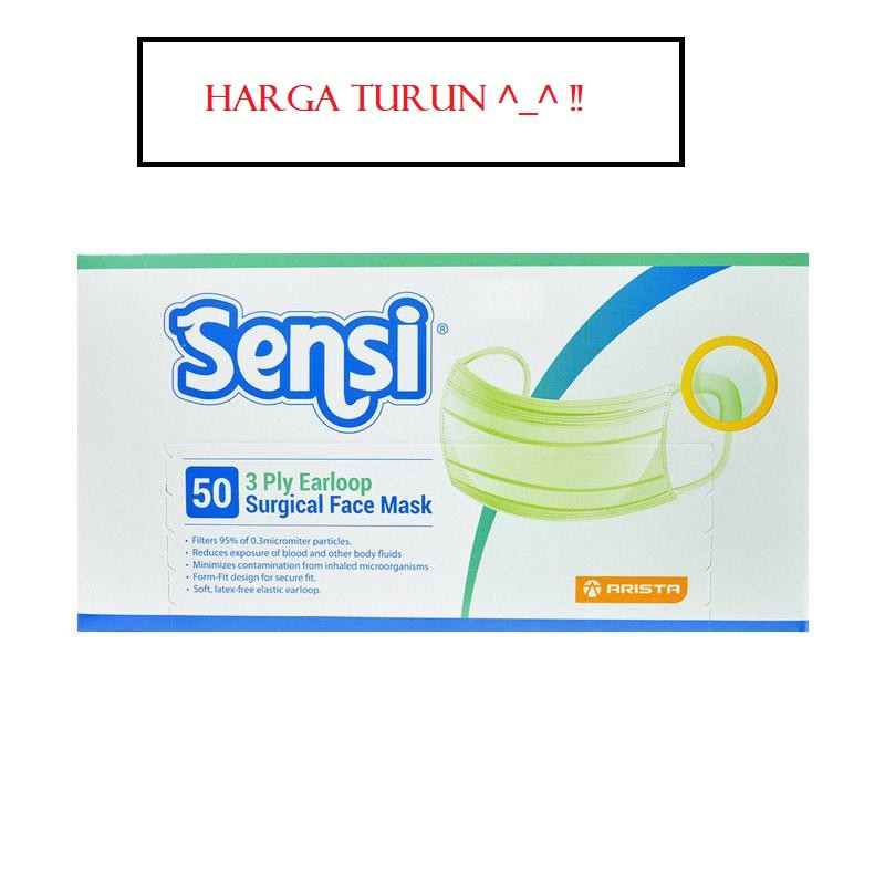  Masker  sensi  Earloop 3ply isi 50 Shopee Indonesia