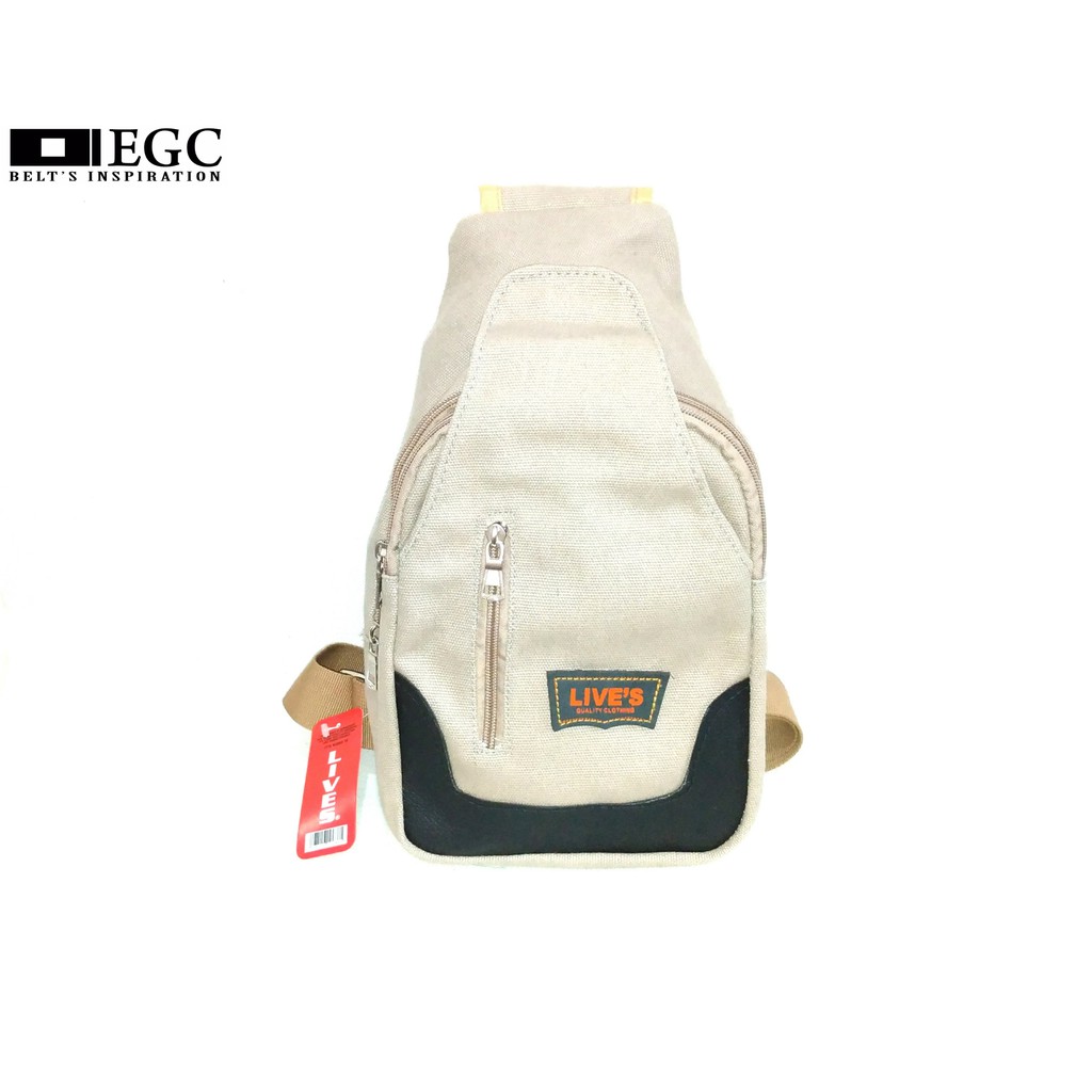 Tas Slempang Kanvas Pria Sling Bag Cowok Travel Bag Laki Tas Kecil Cowo - SLING-BAG-KULIT-LIVES