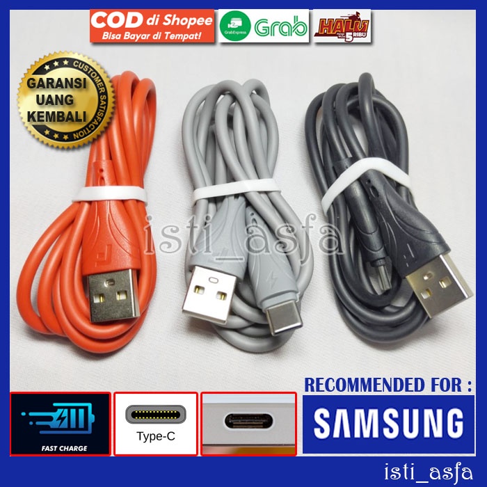 Kabel Data USB Type C untuk HP SAMSUNG GALAXY S25 S23 S22 S21 S20 A56 A36 A26 A16 A06 A55 A35 A25 A1