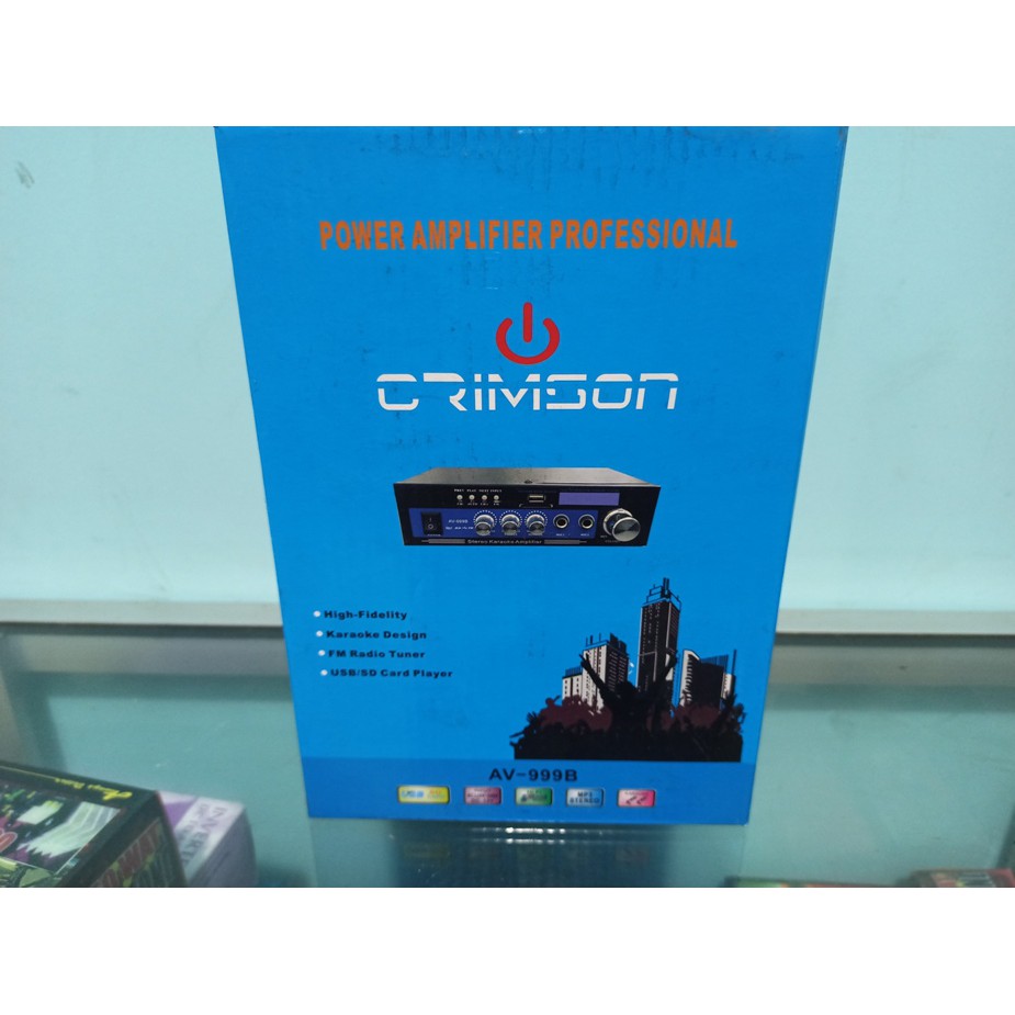 POWER AMPLI PROFESIONAL KARAOKE CRIMSON AV999B Mp3 murah BLUETOOTH