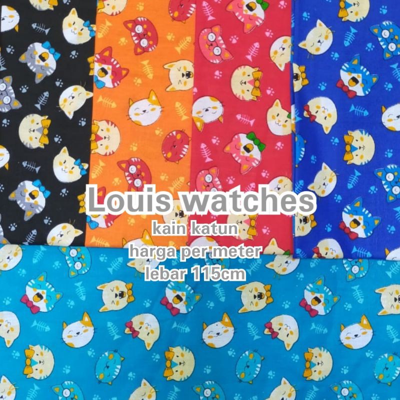 kain katun motif kucing lucu