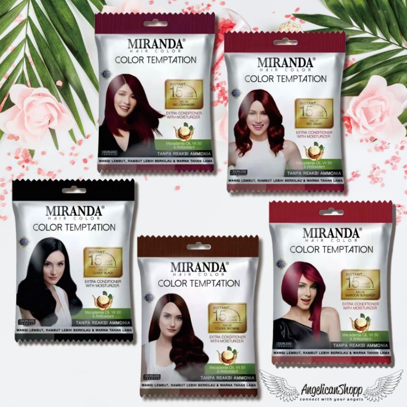 MIRANDA HAIR COLOR TEMPTATION SACHET / MIRANDA CAT PEWARNA RAMBUT INSTANT 15 MENIT