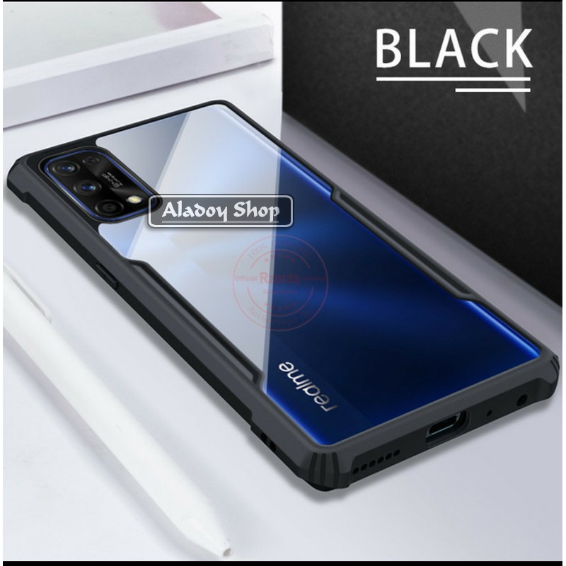 Case Realme 7 6,5 Inch Shockproof Armor Transparent Premium Caseing + Garskin Carbon