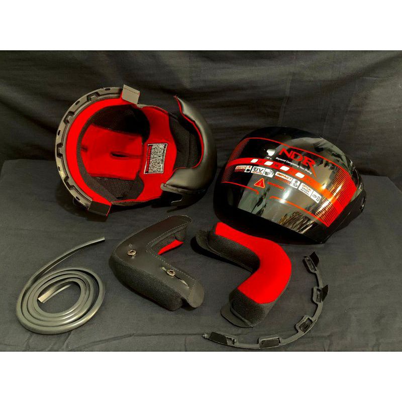 busa helm kyt 2vision kancing busa besi+kaca hitam (bonus karet list helm)