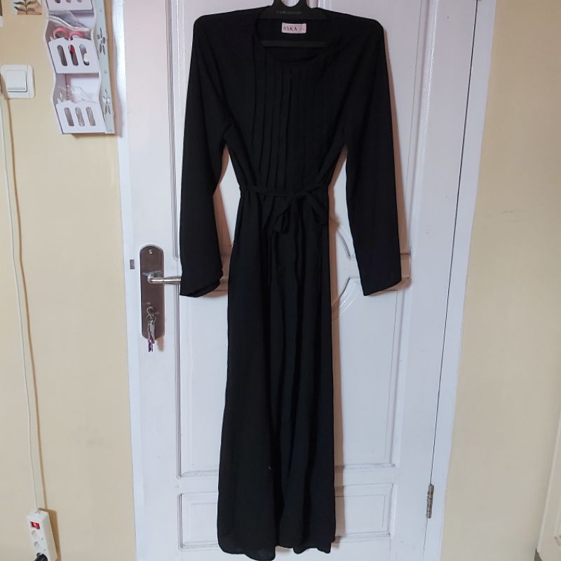 (PRELOVED) Askalabel Kananta black gamis dress ukuran L