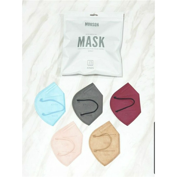 Masker Kn95 5 Ply Mouson Mix Warna Biru Muda Abu2 Merah Maroon Pink Nude Gold Emas Isi 25 Pcs Earloo