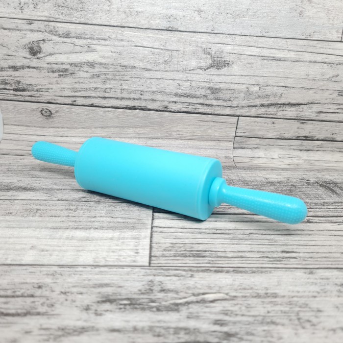 mini silicone rolling pin with plastic handle / alat gilas adonan / rolling pin silicone gagang plastik pastel