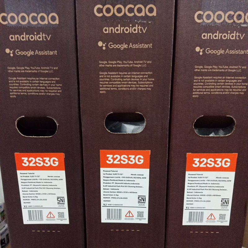 TV LED COOCAA 32 INCH SMART ANDROID 32S3G 32S3 COOCA COCAA COCA KOKA GARANSI RESMI