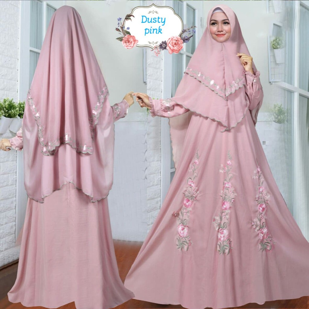 SMARTDN Terlaris baju butik arabela syari busana muslim pesta mewah murah arabella pink Limited