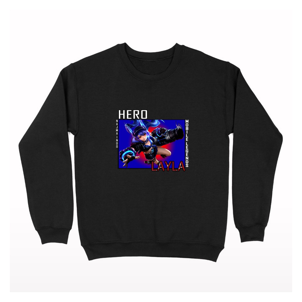 SWEATER CREWNECK ANIME LAYLA MOBILE LEGENDS MANGA CHOU STUN DYRROTH SILVANNA RUBY LESLEY GUSION PAQU