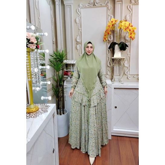 READY‼️Set Gamis Homey Fitri by Hannatia