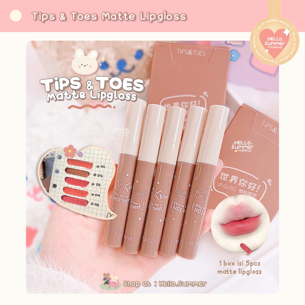 𝐌𝐀𝐓𝐓𝐄 𝐋𝐈𝐏𝐆𝐋𝐎𝐒𝐒 - Tips &amp; Toes Matte Liquid Lipstick Lasting Waterproof Lipgloss Lipcream