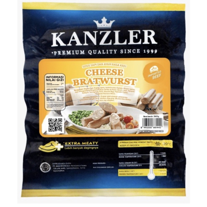 

Kanzler Cheese Bratworst Sausage 360 gr