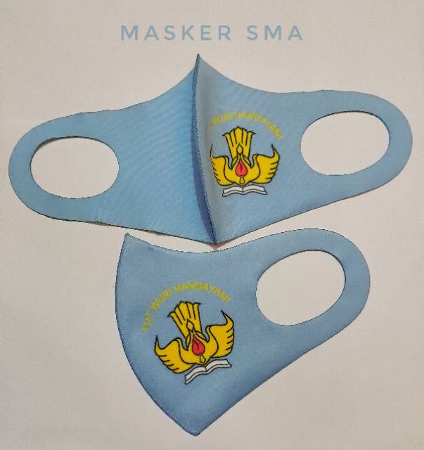 Masker Sekolah SD SMP SMA Pramuka 1 lusin (12pcs) free kemasan plastik