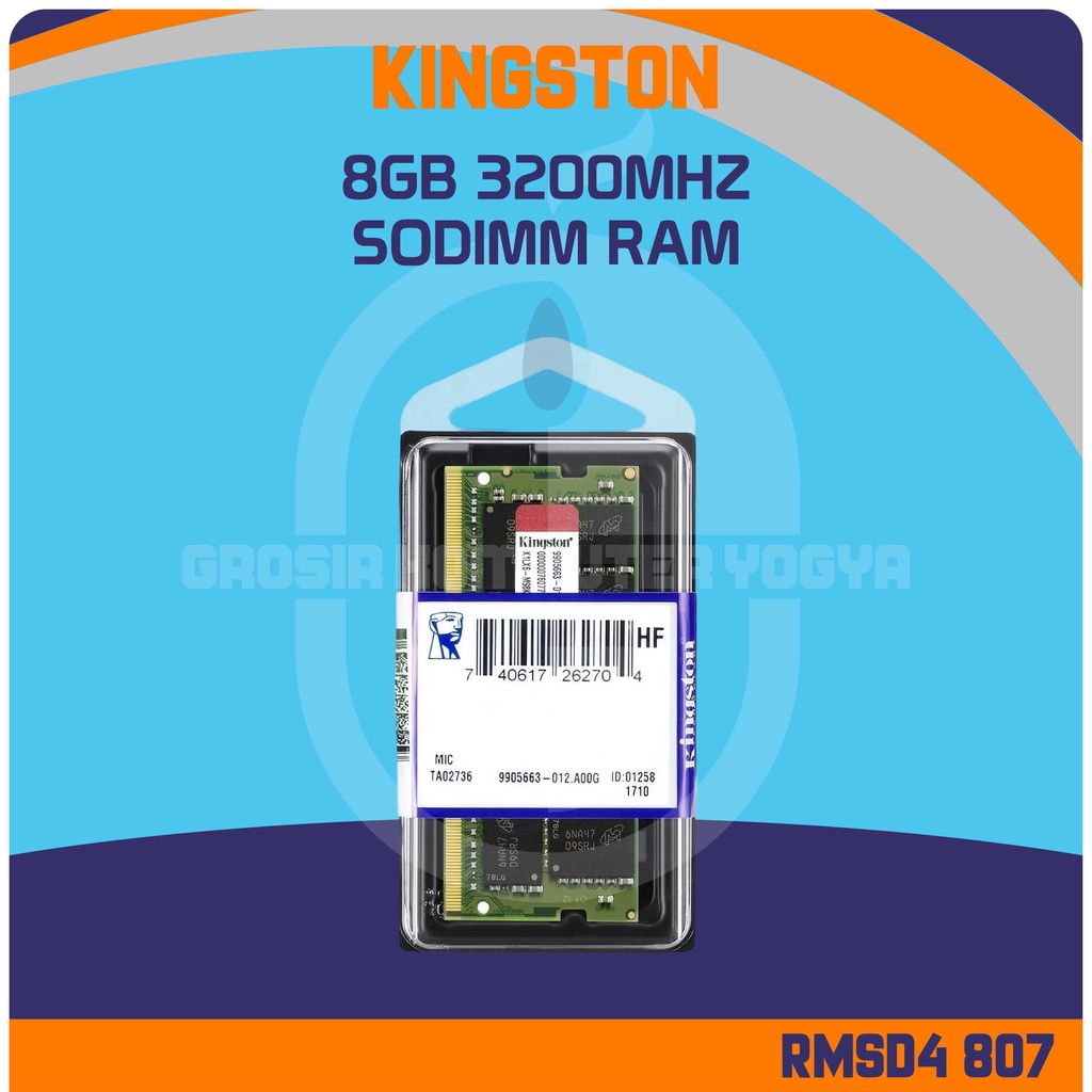 Kingston KVR32N22S8/8 8GB DDR4 3200Mhz PC4-25600 SODIMM Memory RAM