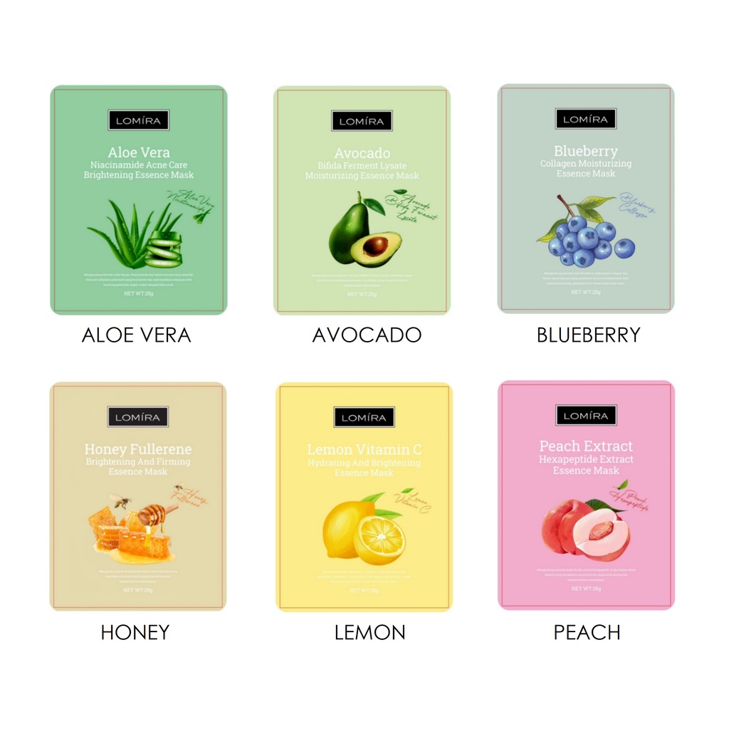 LOMIRA FACE MASK - TERDAFTAR BPOM - ESSENCE FACE MASK LOMIRA - MASKER LOMIRA - MASKER WAJAH MURAH - MASKER MUKA MURAH