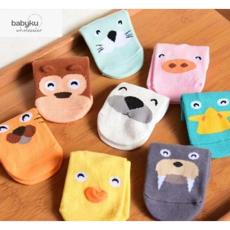 Kaos kaki bayi ada anti slip animal / kaos kaki kacakid