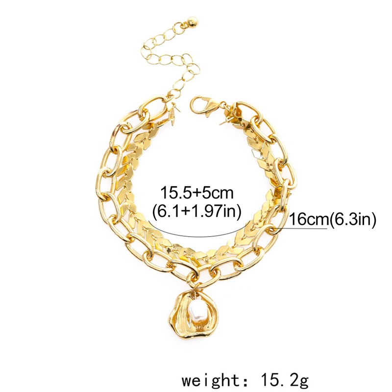 Gelang Rantai Ganda Hias Kristal Kubik Zirconia Bahan Logam Berat Dapat Disesuaikan Untuk Wanita