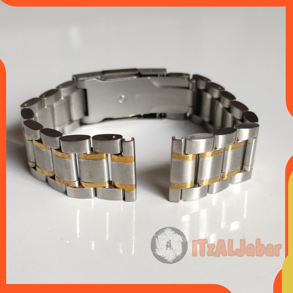 Tali jam tangan Rantai 18mm Stainless steel solid Silver list gold