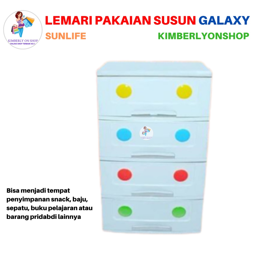Lemari Pakaian Susun Laci Galaxy Premium Plastik 869 Sunlife