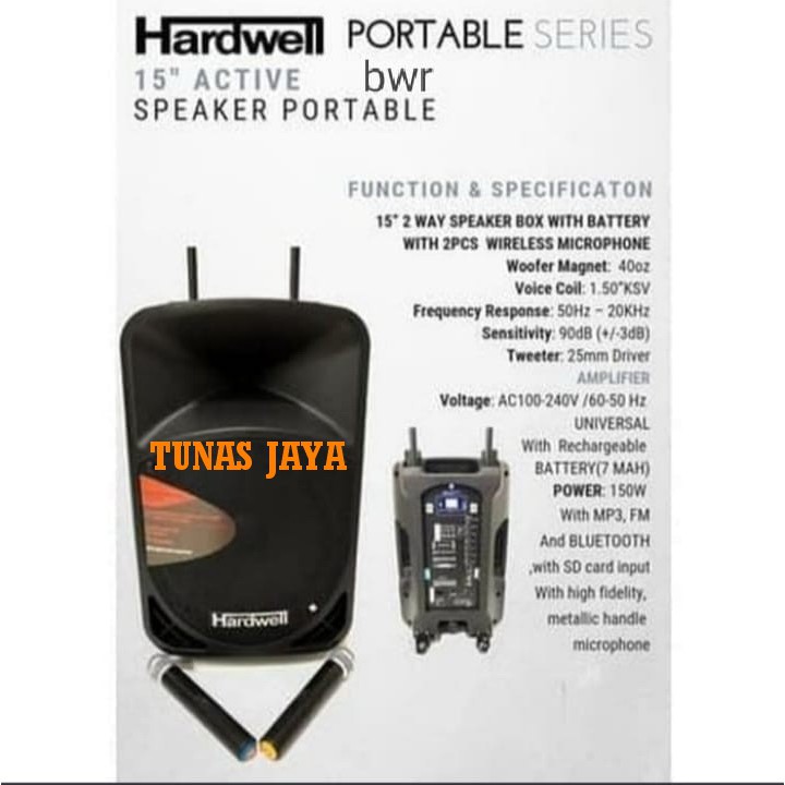 SPEAKER HARDWELL BWR15 / BWR 15 SPEAKER PORTABLE MEETING 15" ORIGINAL
